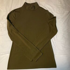 Olive Green Turtleneck Long Sleeve Top
